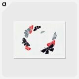 アートポストカード-Japanese butterfly - 神坂 雪佳 Postcard.
