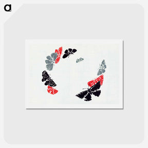 アートポストカード-Japanese butterfly - 神坂 雪佳 Postcard.