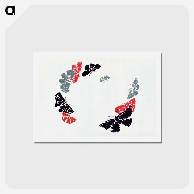アートポストカード-Japanese butterfly - 神坂 雪佳 Postcard.
