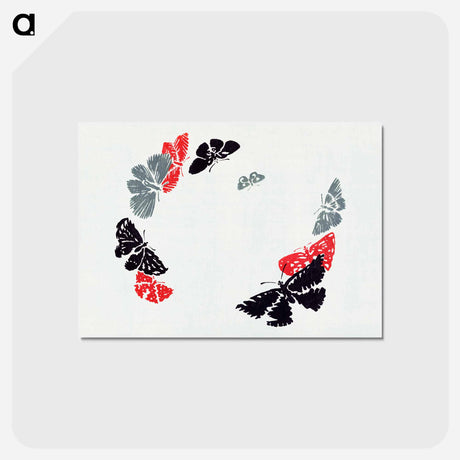 アートポストカード-Japanese butterfly - 神坂 雪佳 Postcard.