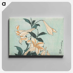 アートパネル-Lilies - 葛飾 北斎 Canvas.