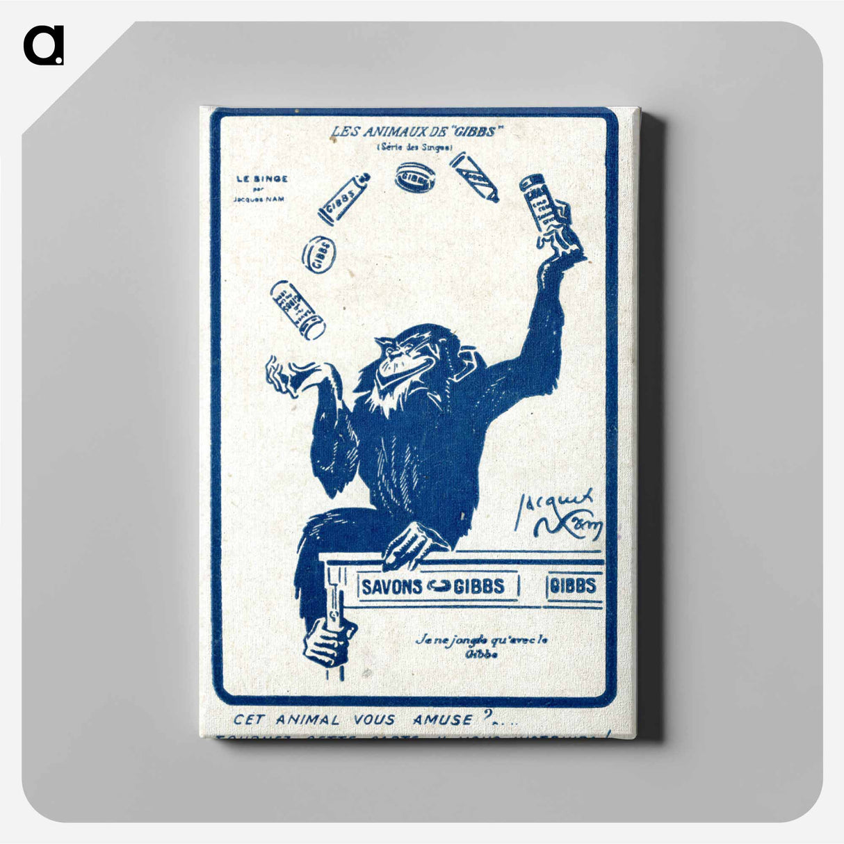 アートパネル-Animals of "Gibbs" (Monkey Series): Does This Animal Amuse You?
 - 国立医学図書館 Canvas.