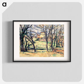 アートポスター-Trees and Houses Near the Jas de Bouffan - ポール セザンヌ Poster.