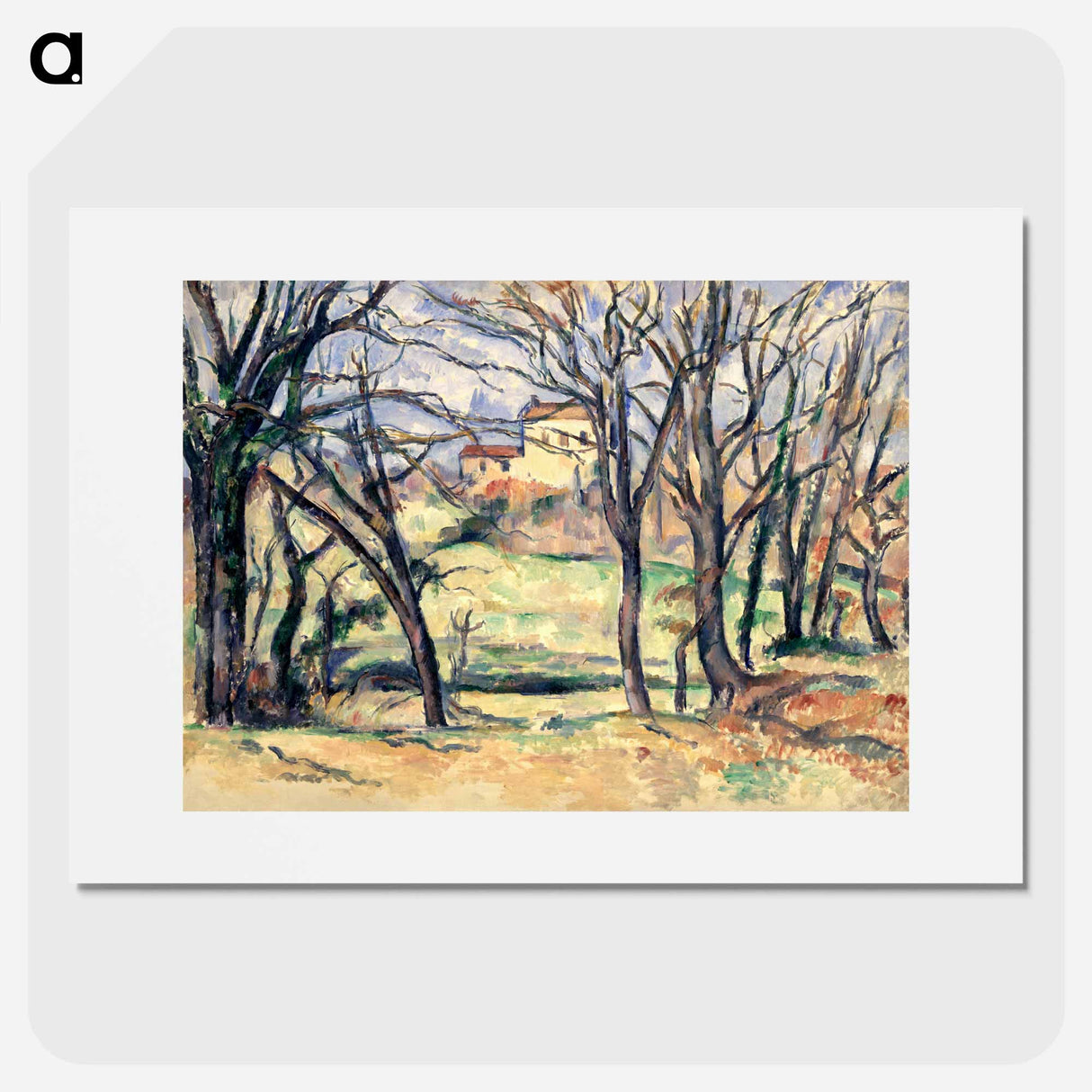 Trees and Houses Near the Jas de Bouffan - ポール セザンヌ Poster.
