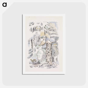 アートポストカード-Design for Urne Buriall–Ghosts - ポール ナッシュ Postcard.