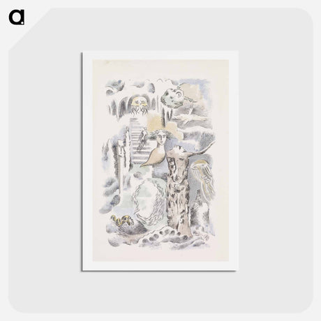 アートポストカード-Design for Urne Buriall–Ghosts - ポール ナッシュ Postcard.