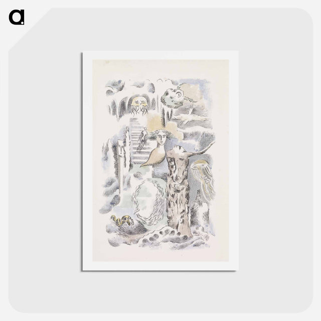 アートポストカード-Design for Urne Buriall–Ghosts - ポール ナッシュ Postcard.