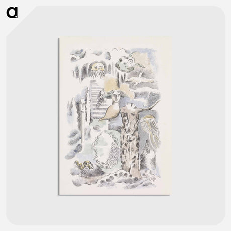 アートポストカード-Design for Urne Buriall–Ghosts - ポール ナッシュ Postcard.