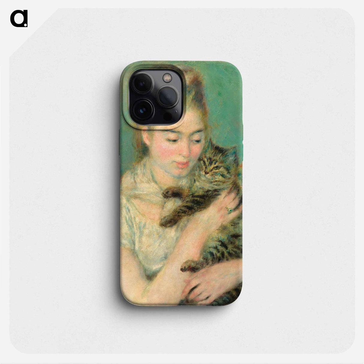 Woman with a Cat - Pierre Auguste Renoir Phone Case.