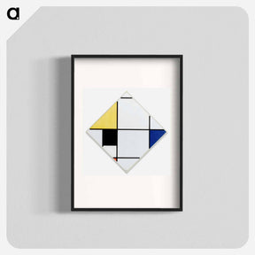 アートポスター-Lozenge Composition with Yellow, Black, Blue, Red, and Gray - ピエト モンドリアン Poster.