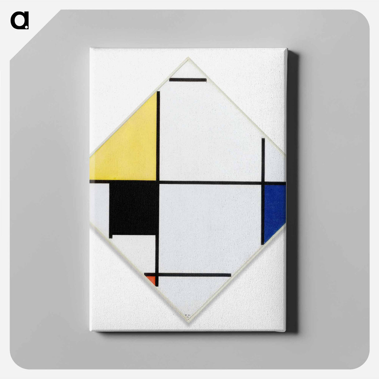 Lozenge Composition with Yellow, Black, Blue, Red, and Gray - ピエト モンドリアン Canvas.