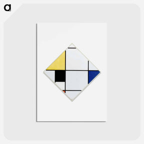 アートポストカード-Lozenge Composition with Yellow, Black, Blue, Red, and Gray - ピエト モンドリアン Postcard.