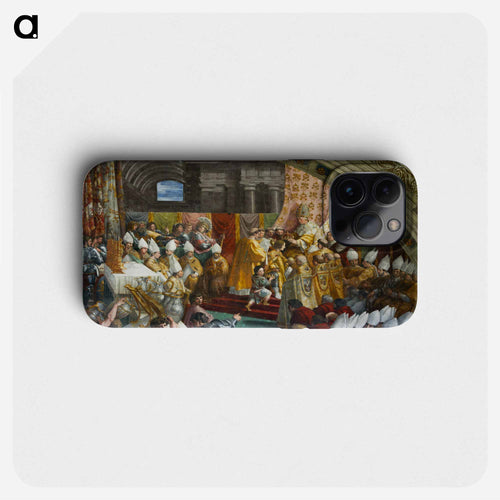 Detail coronation Charles the Great (Francis 1st of France) by Pope Leo III (Leo X) Vatican 11 - ラファエロ サンティ Phone Case.