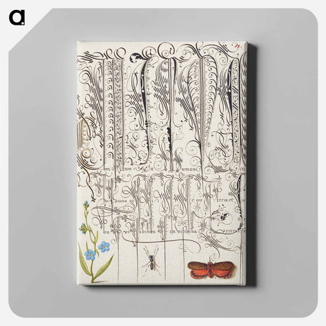 アートパネル-Creeping Forget Me Not, Insect, and Planthopper
 - 書道のお手本 Canvas.
