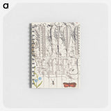 アートメモ帳-Creeping Forget Me Not, Insect, and Planthopper
 - 書道のお手本 Memo.