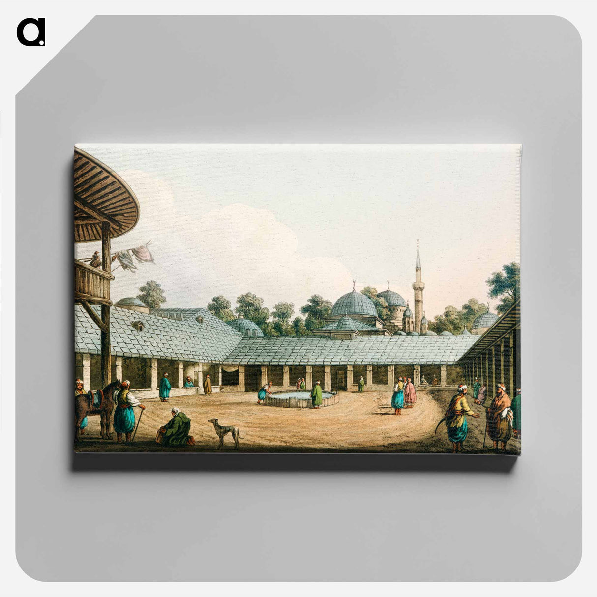 Caravansary at Borgas - View of the Ottoman Empire Canvas.