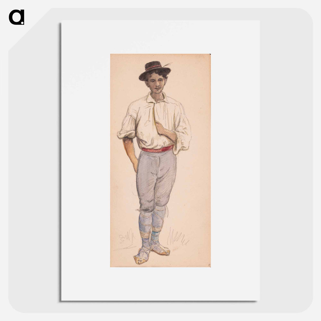 Italian farmer or shepherd - Wilhelm Marstrand Poster.