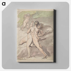 アートパネル-Nude Couple Embracing - ウィリアム ブレイク Canvas.