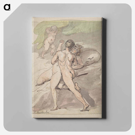 アートパネル-Nude Couple Embracing - ウィリアム ブレイク Canvas.