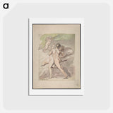 アートポストカード-Nude Couple Embracing - ウィリアム ブレイク Postcard.