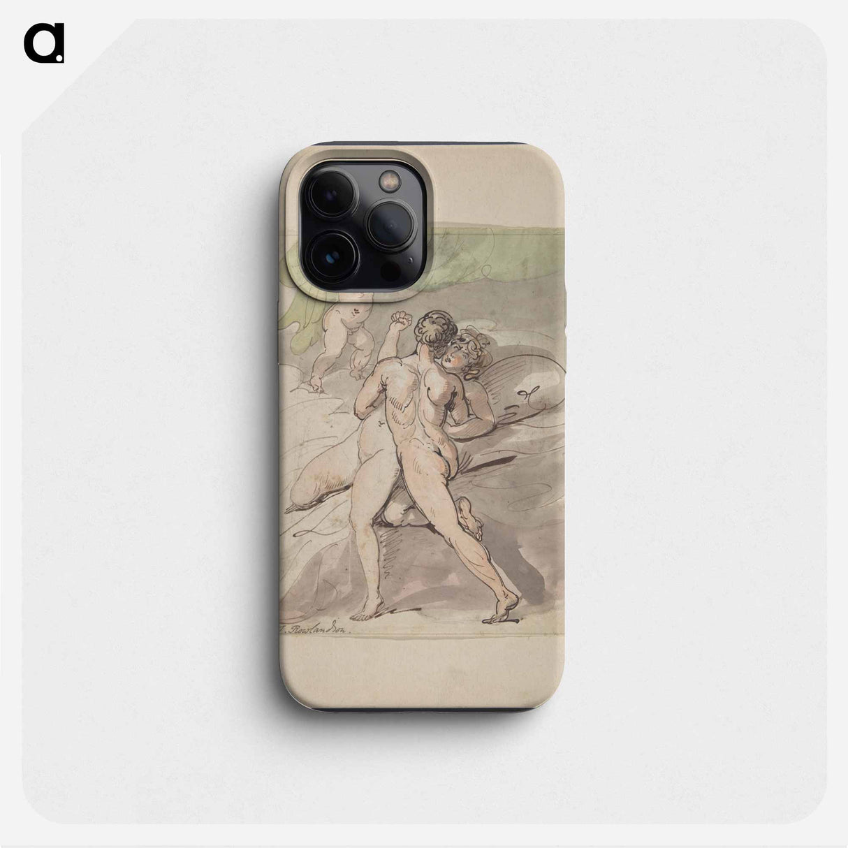 Nude Couple Embracing - ウィリアム ブレイク Phone Case.