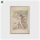 アートポストカード-Nude Couple Embracing - ウィリアム ブレイク Postcard.