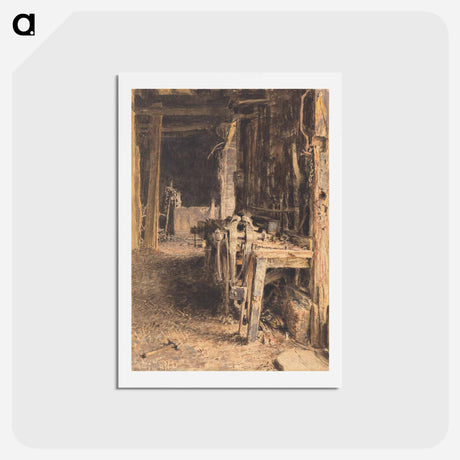 アートポストカード-Barn Interior - ウィリアム ヘンリー ハント Postcard.