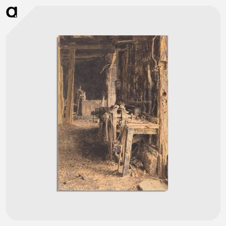 アートポストカード-Barn Interior - ウィリアム ヘンリー ハント Postcard.
