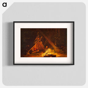 アートポスター-Camp Fire - ウィンスロー ホーマー Poster.