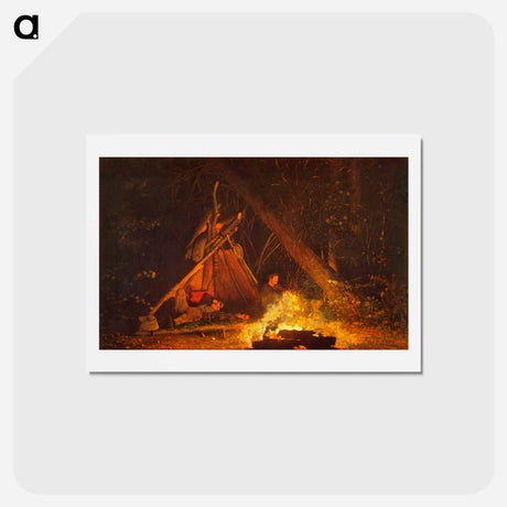 アートポストカード-Camp Fire - ウィンスロー ホーマー Postcard.