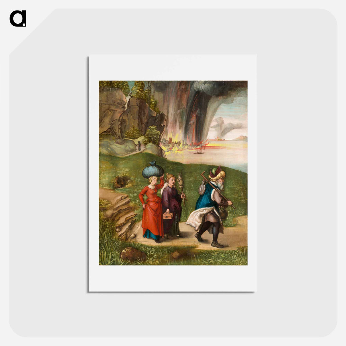 アートポストカード-This scene is painted on the reverse side of Dürer's Madonna and Child - アルブレヒト デューラー Postcard.