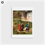 This scene is painted on the reverse side of Dürer's Madonna and Child - アルブレヒト デューラー Postcard.