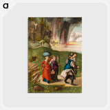 アートポストカード-This scene is painted on the reverse side of Dürer's Madonna and Child - アルブレヒト デューラー Postcard.
