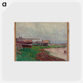 アートポストカード-Rantakylä ja veneitä - アルフレッド ウィリアム フィンチ Postcard.