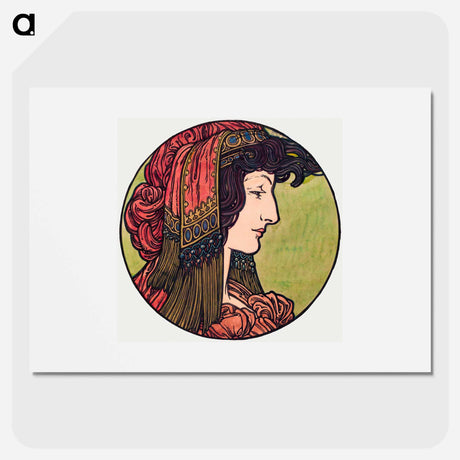 アートポスター-Stained glass window for the facade of the Fouquet boutique - アルフォンス ミュシャ Poster.