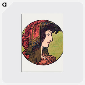 アートポストカード-Stained glass window for the facade of the Fouquet boutique - アルフォンス ミュシャ Postcard.