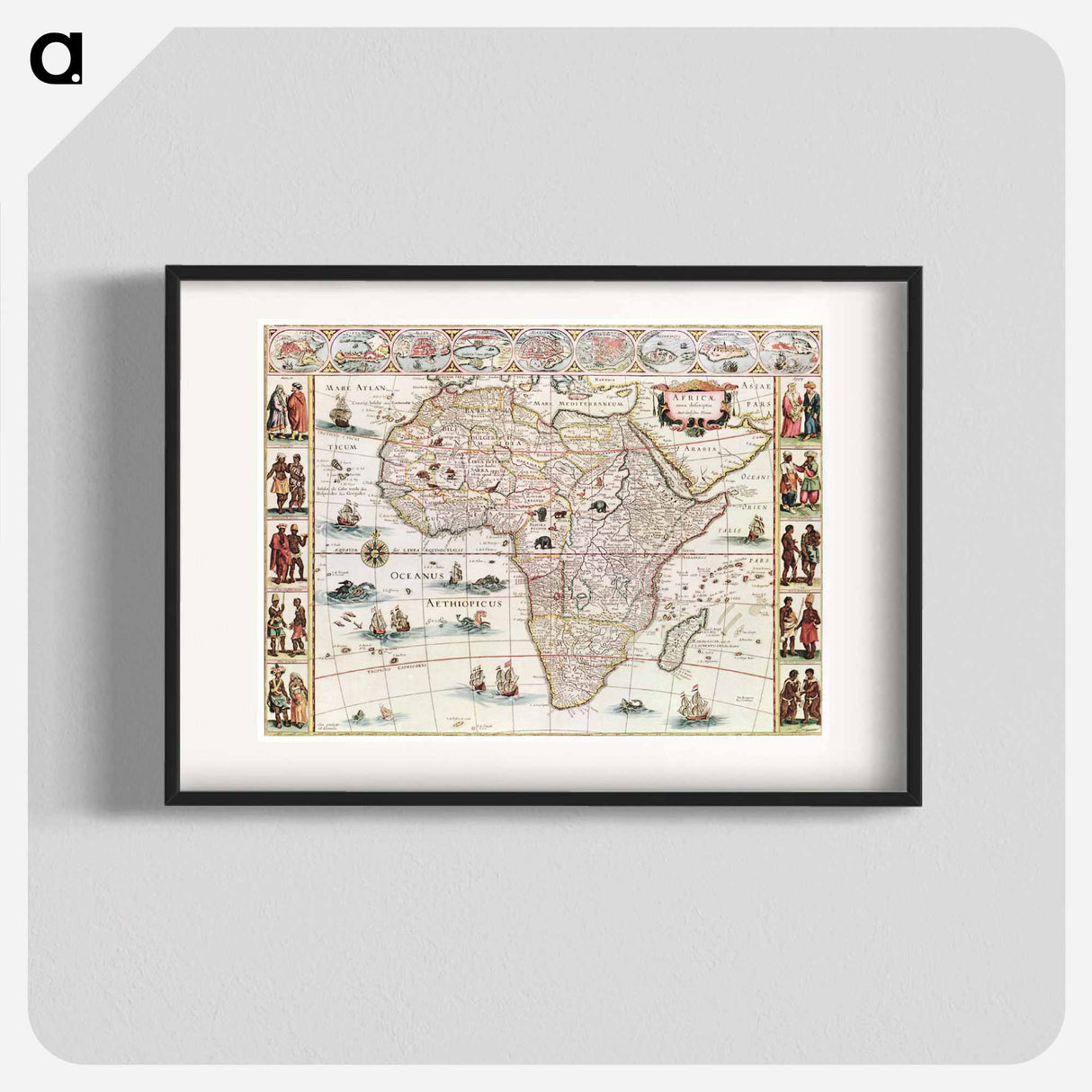 Africæ nova descriptio - アンティーク地図 Poster.