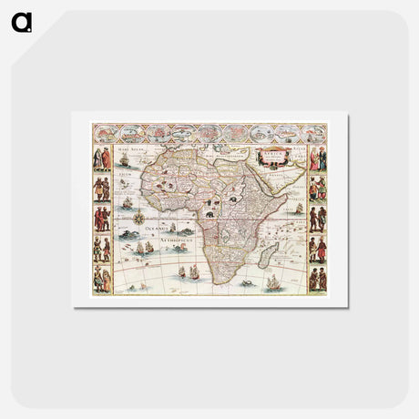 アートポストカード-Africæ nova descriptio - アンティーク地図 Postcard.