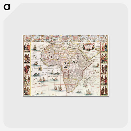 アートポストカード-Africæ nova descriptio - アンティーク地図 Postcard.