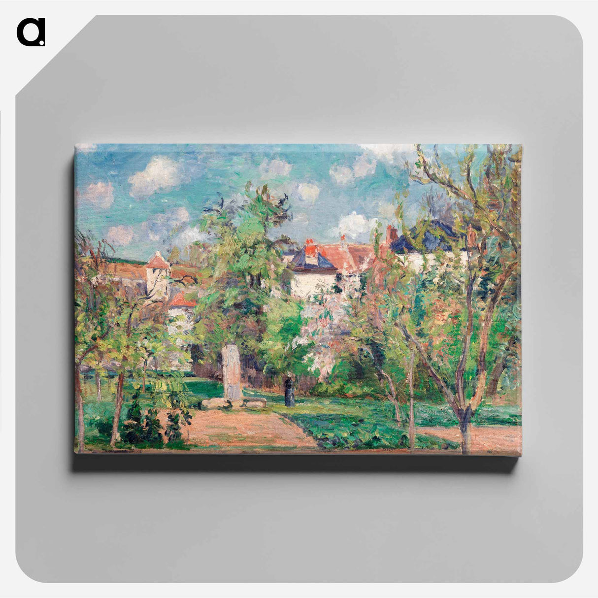 The Garden in the sun, Pontoise - カミーユ ピサロ Canvas.