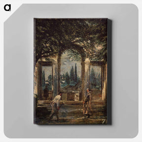 アートパネル-The Gardens of the Villa Medici in Rome - ディエゴ ベラスケス Canvas.