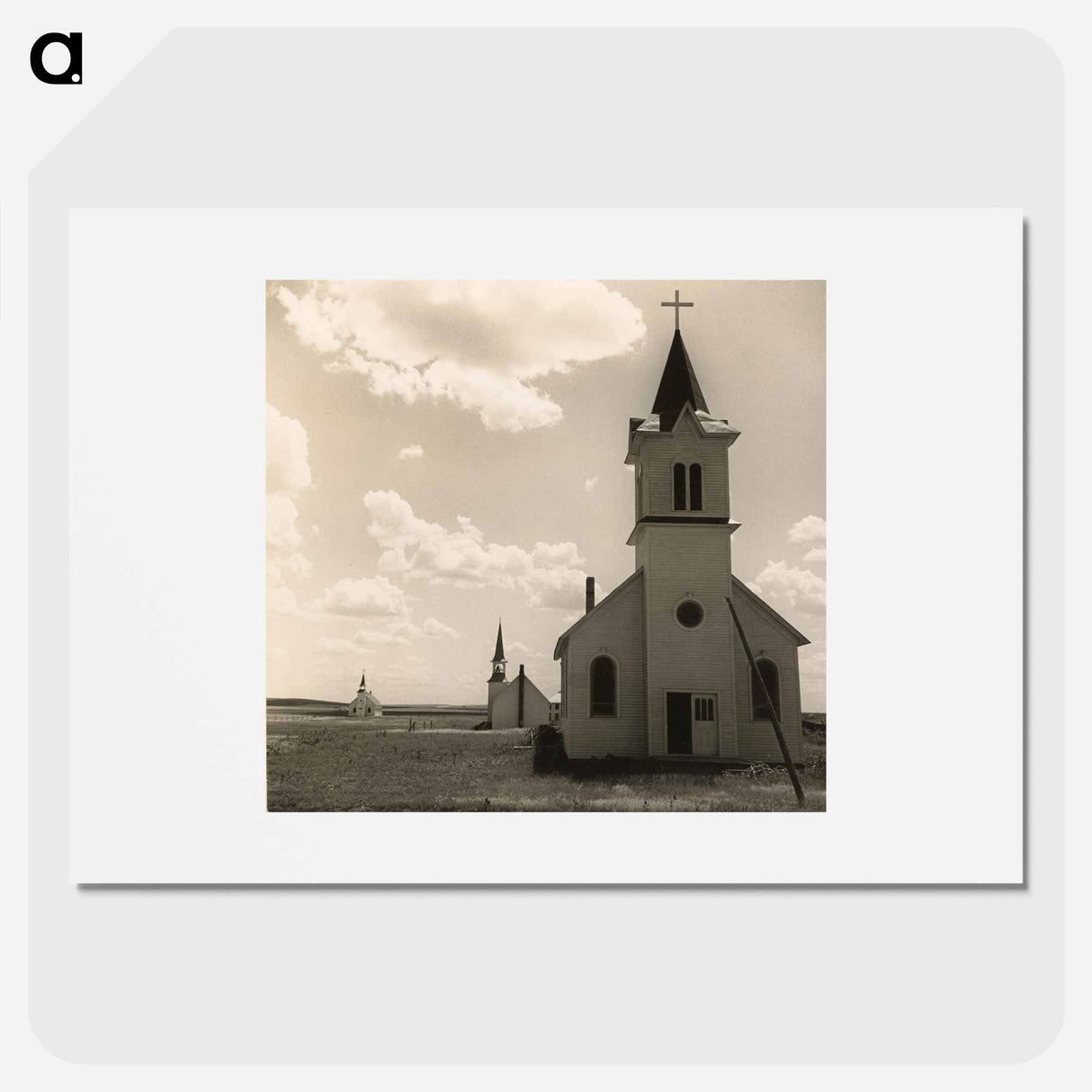 Three Churches of the High Plains, near Winner, South Dakota - Dorothea Lange Poster.