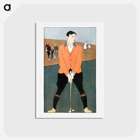 アートポストカード-Golf Player - エドワード ペンフィールド Postcard.