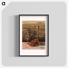 アートポスター-Still Life with Candlestick, Vase and Mask - エゴン シーレ Poster.