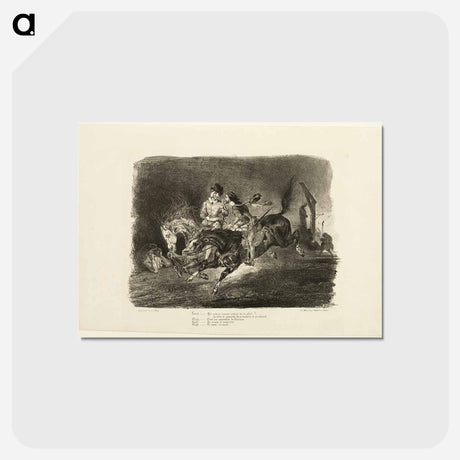 アートポストカード-イエロー - ウジェーヌ ドラクロワ Postcard.