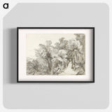 A Mill Lock in the Middle of Willows - フランソワ ブーシェ Poster.