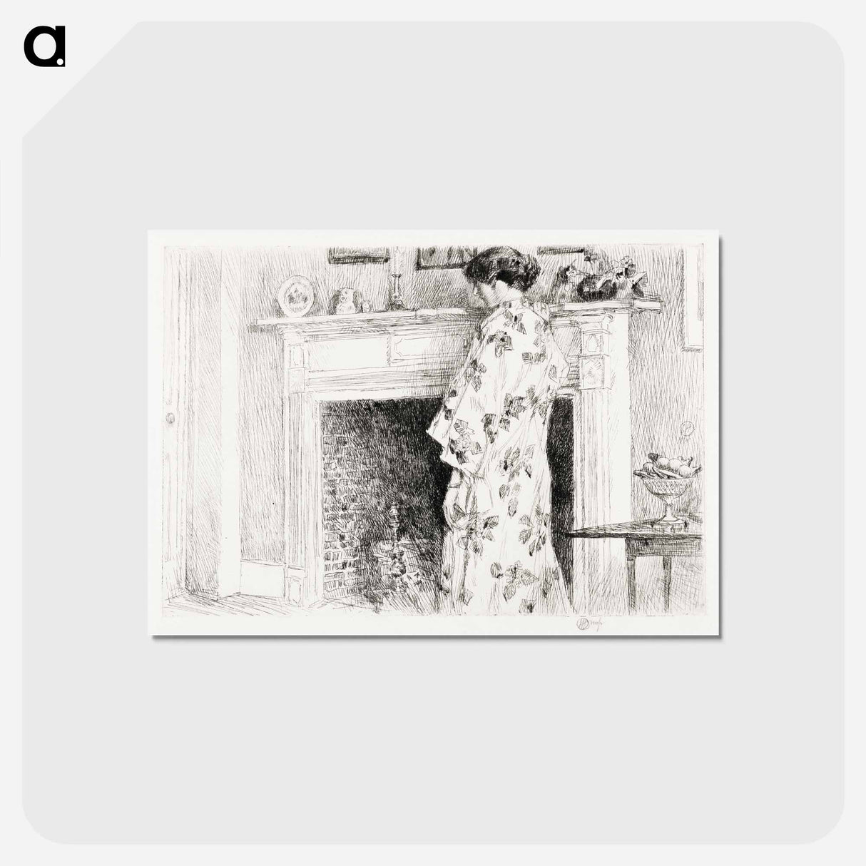 アートポストカード-The White Kimono - フレデリック チャイルド ハッサム Postcard.