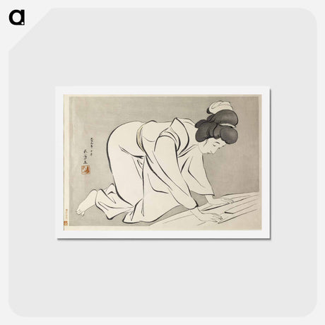 アートポストカード-Woman Folding a Kimono
 - 橋口 五葉 Postcard.