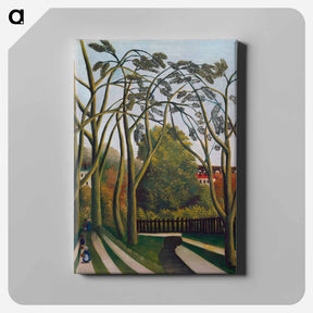 アートパネル-The Banks of the Bièvre near Bicêtre - アンリ ルソー Canvas.