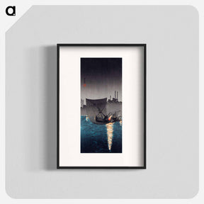 アートポスター-Tsukuda Island, Fishing Nets at Night - 高橋 宏明 Poster.